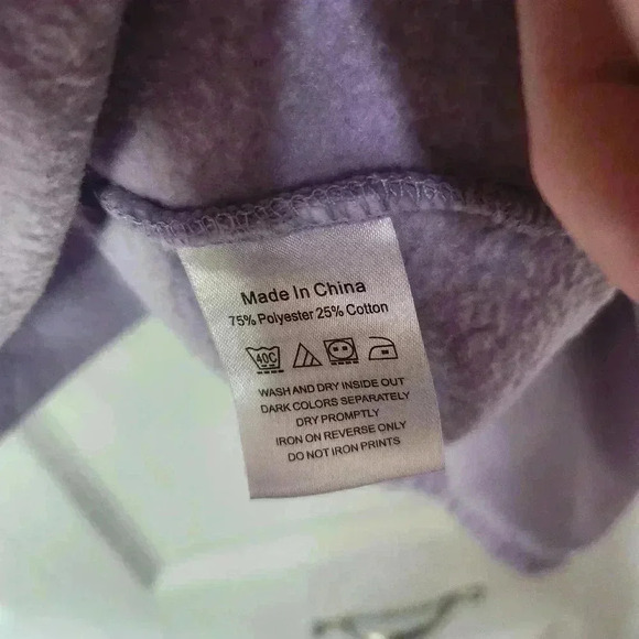 Western University Oversized  Cropped Lilac "Western" Collared Crew Size LG - Picture 7 of 8